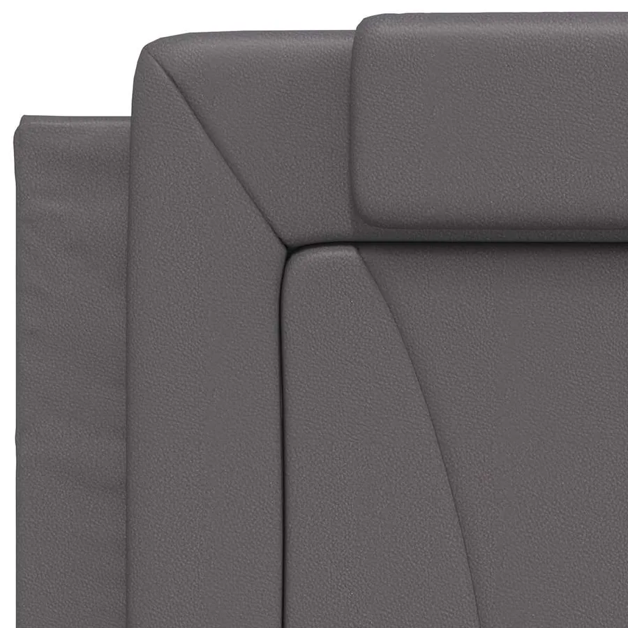 Cadre de lit Viana sans matelas gris 80x200 cm similicuir - 9