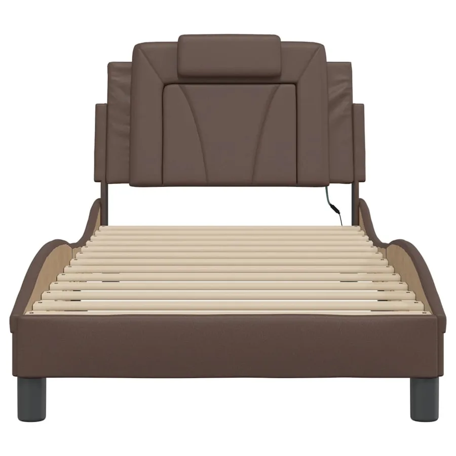 Cadre de lit Viana avec LED sans matelas marron 90x200 cm - 6