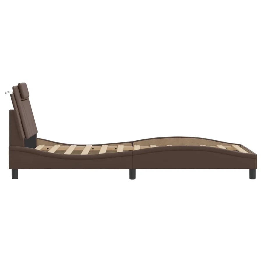 Cadre de lit Viana avec LED sans matelas marron 90x200 cm - 9