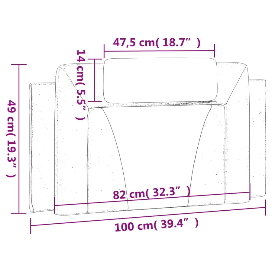 Coussin de tête de lit Viana blanc 100 cm similicuir - 10