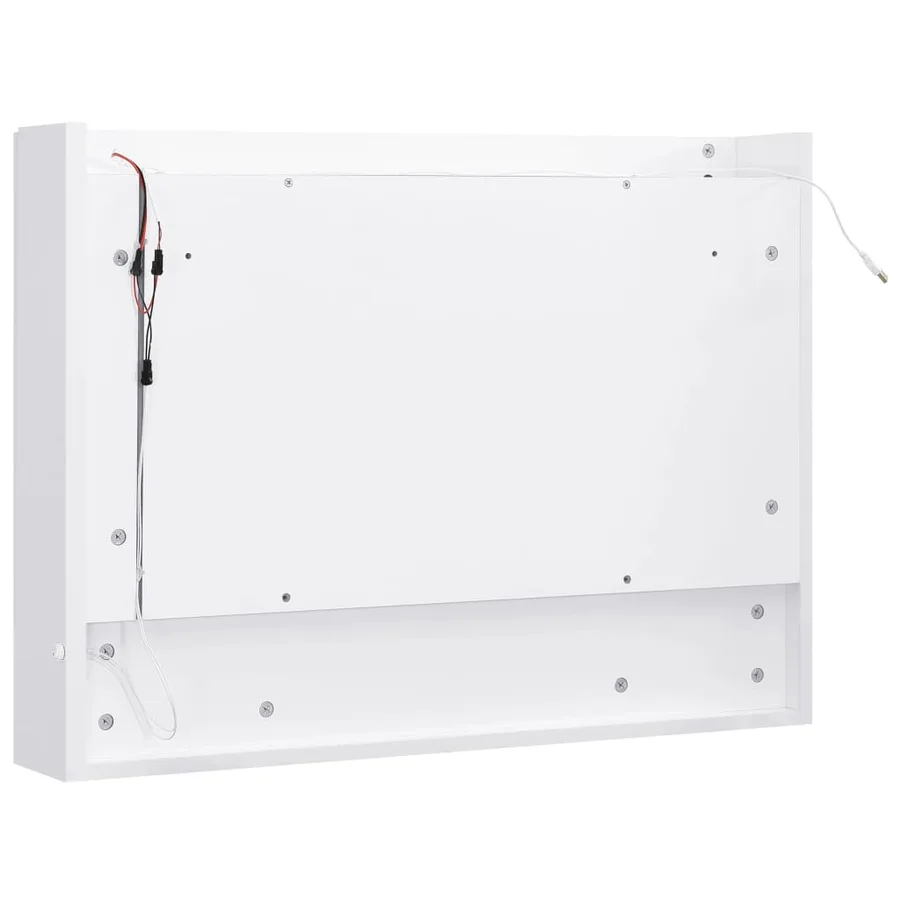 Armoire à miroir de salle de bain LED Blanc 80x15x60 cm MDF - 7