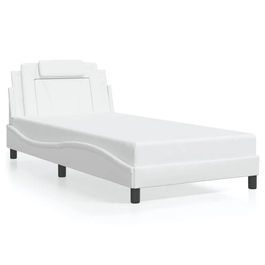 Cadre de lit Viana sans matelas blanc 100x200 cm similicuir - 2