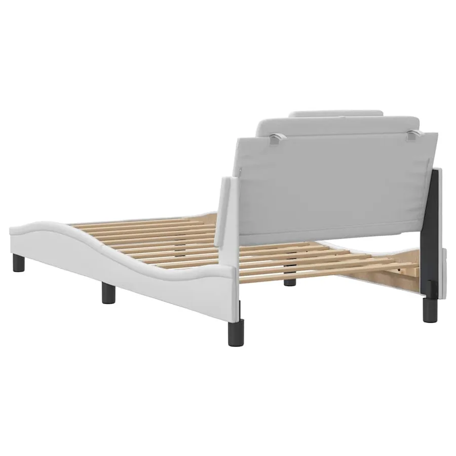 Cadre de lit Viana sans matelas blanc 100x200 cm similicuir - 6