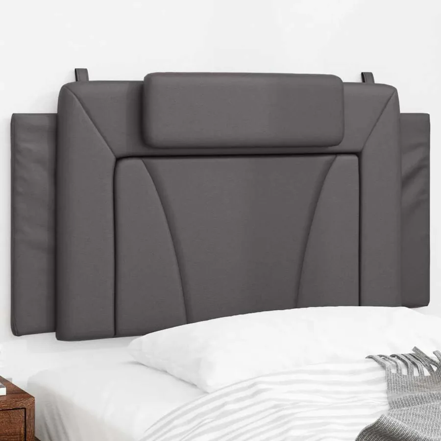 Coussin de tête de lit Viana gris 100 cm similicuir