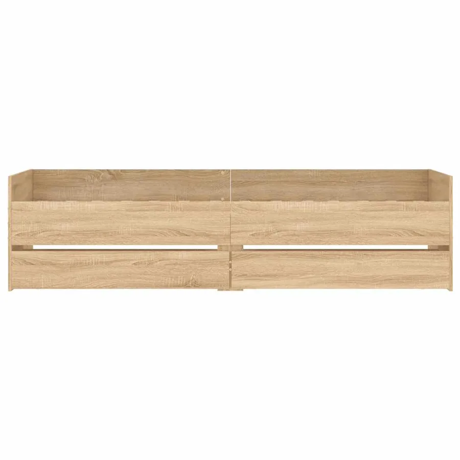 Cadre de lit avec tiroirs sans matelas chêne sonoma 90x190 cm - 6