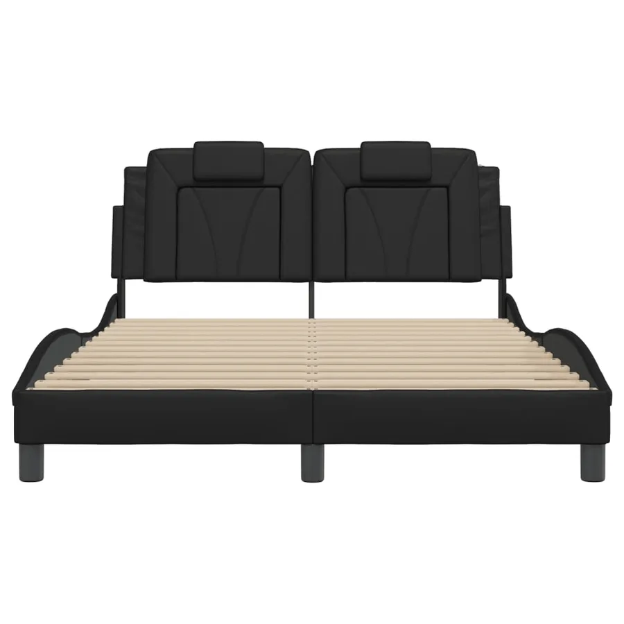 Cadre de lit Viana avec LED sans matelas noir 120x200 cm - 6