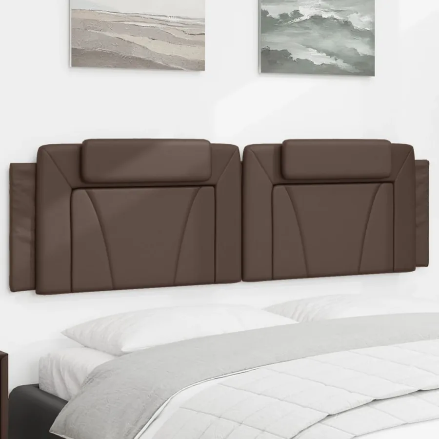Coussin de tête de lit Viana marron 180 cm similicuir
