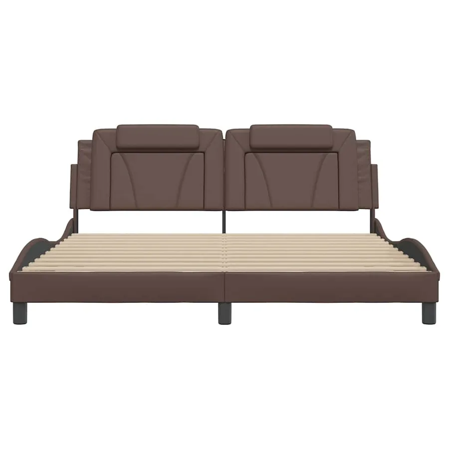 Cadre de lit Viana sans matelas marron 180x200 cm similicuir - 4
