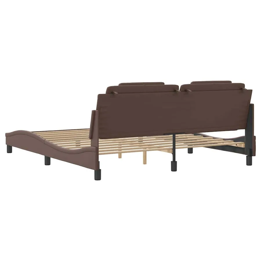 Cadre de lit Viana sans matelas marron 180x200 cm similicuir - 6