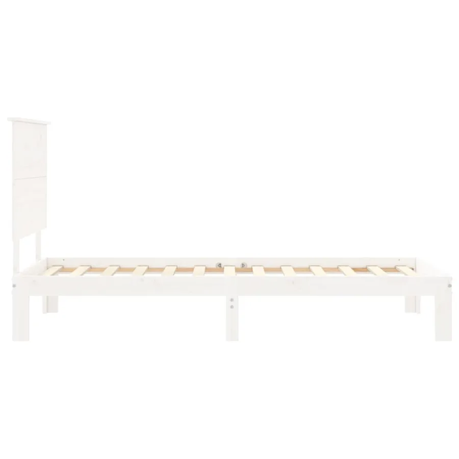 Cadre de lit sans matelas blanc 100x200 cm bois de pin massif - 7