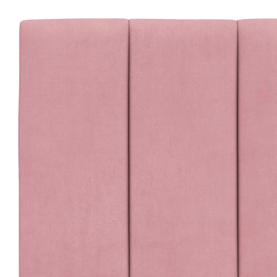 Lit avec matelas Hanko rose 90x190 cm velours - 6