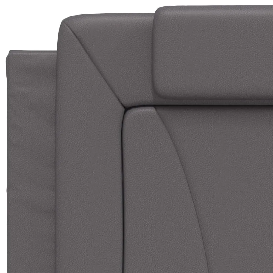 Lit Viana avec matelas gris 90x190 cm similicuir - 7