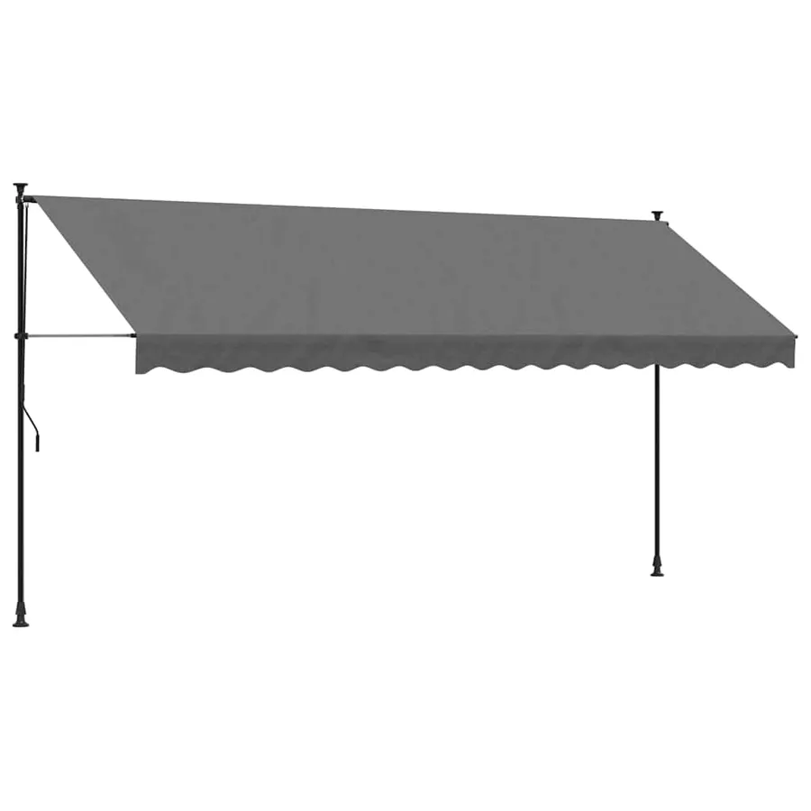 Auvent rétractable anthracite 400x150 m tissu et acier - 2