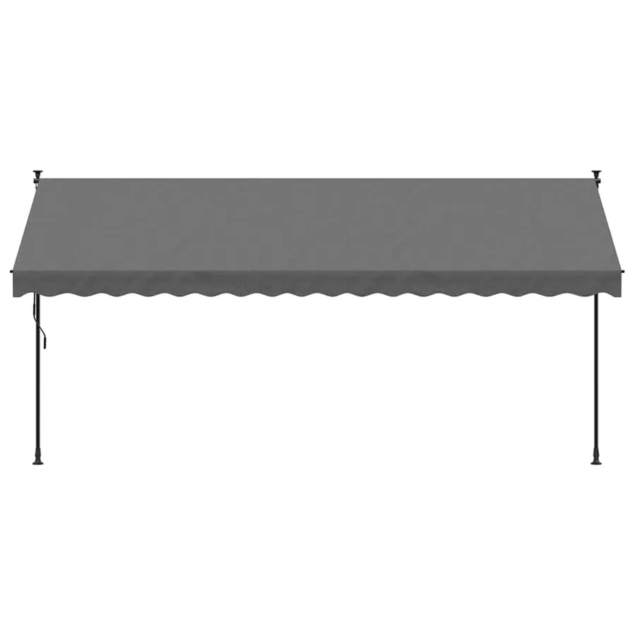 Auvent rétractable anthracite 400x150 m tissu et acier - 3
