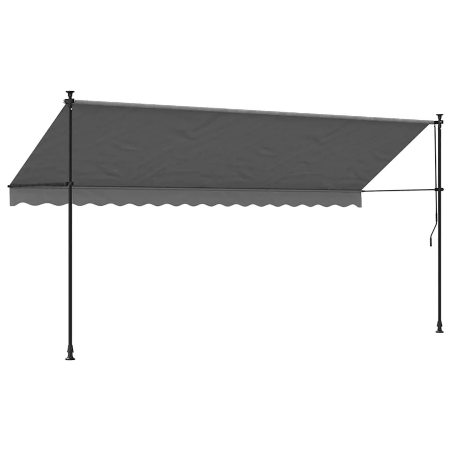 Auvent rétractable anthracite 400x150 m tissu et acier - 4