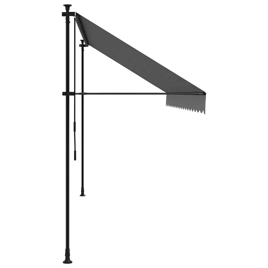 Auvent rétractable anthracite 400x150 m tissu et acier - 5