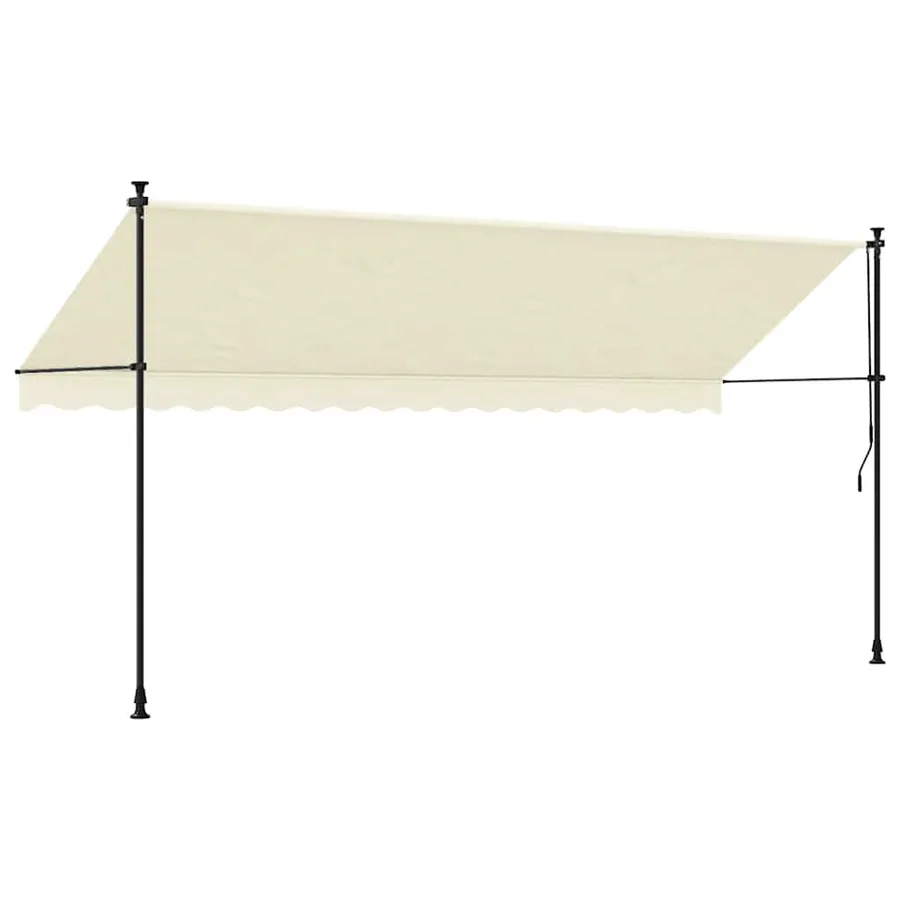 Auvent rétractable crème 400x150 m tissu et acier - 4