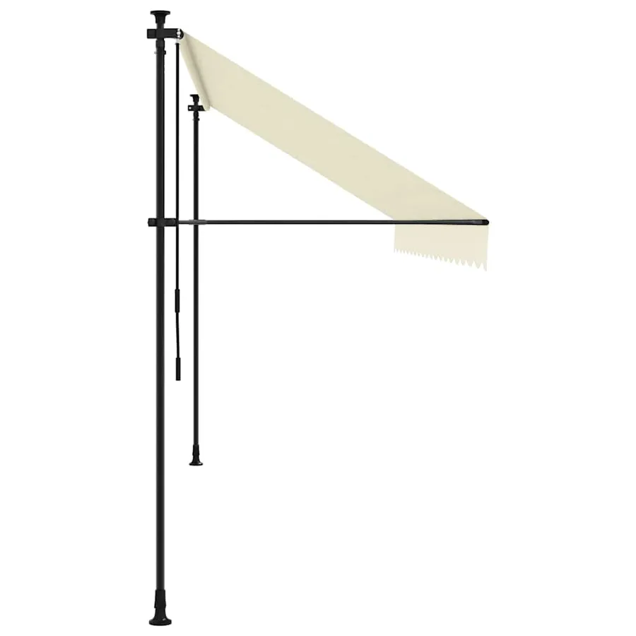 Auvent rétractable crème 400x150 m tissu et acier - 5