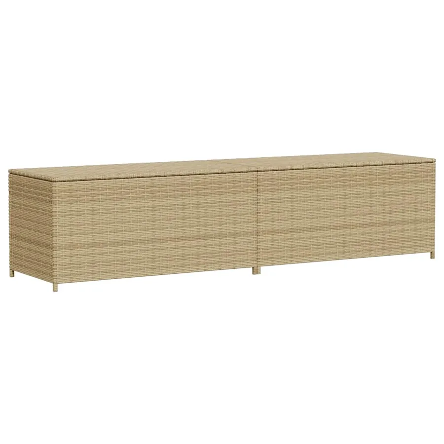 Boîte de rangement de jardin mélange beige 469L résine tressée - 2