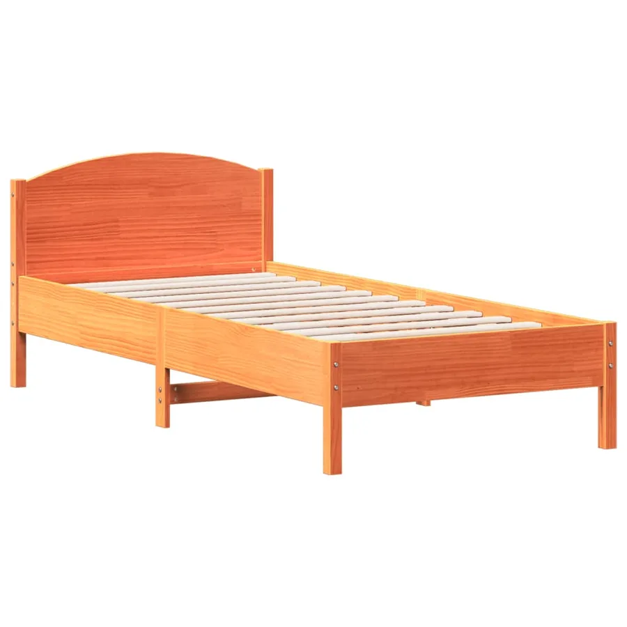 Cadre de lit sans matelas cire marron 90x200 cm bois pin massif - 2