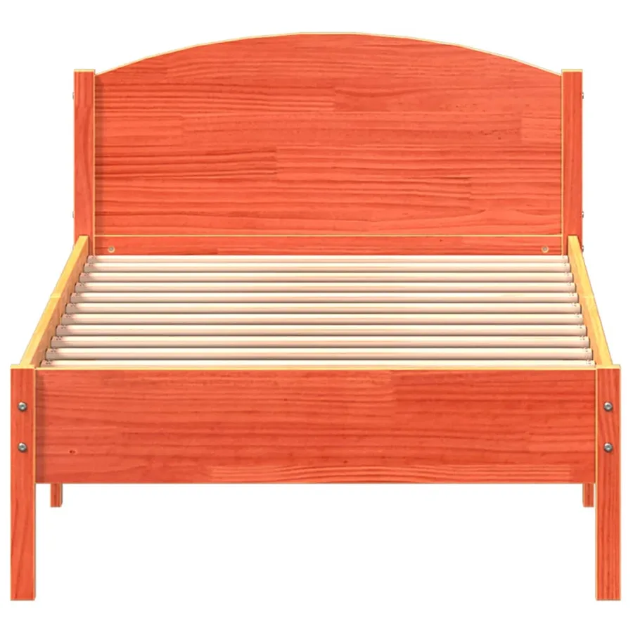 Cadre de lit sans matelas cire marron 90x200 cm bois pin massif - 4