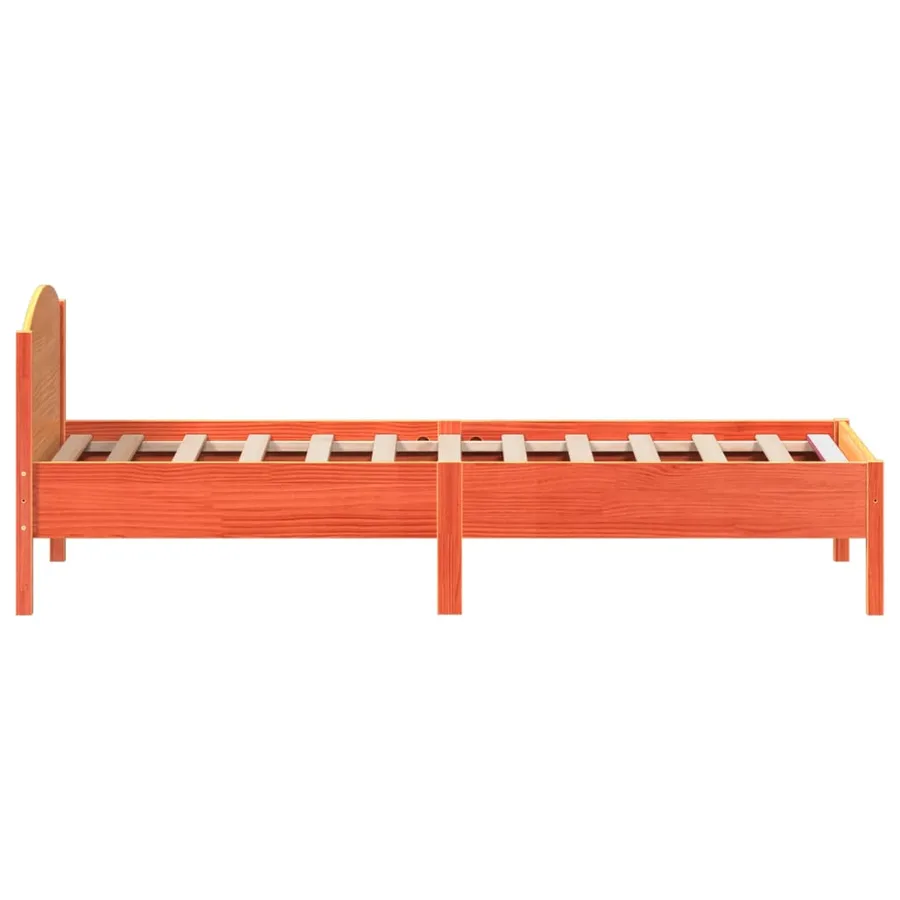 Cadre de lit sans matelas cire marron 90x200 cm bois pin massif - 5