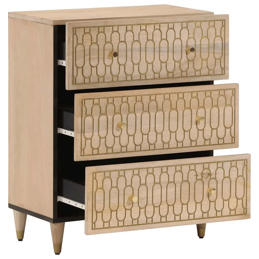 Armoire latérale 60x33x75 cm bois massif de manguier - 2