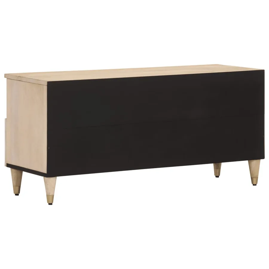 Meuble TV 100x33x46 cm bois massif de manguier - 5