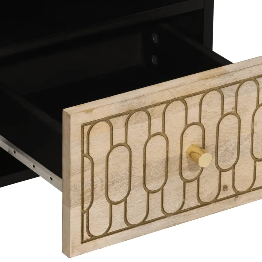 Meuble TV 100x33x46 cm bois massif de manguier - 7