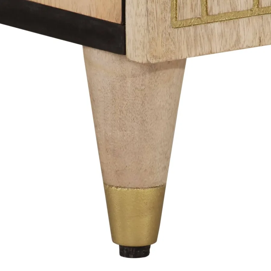 Meuble TV 100x33x46 cm bois massif de manguier - 8
