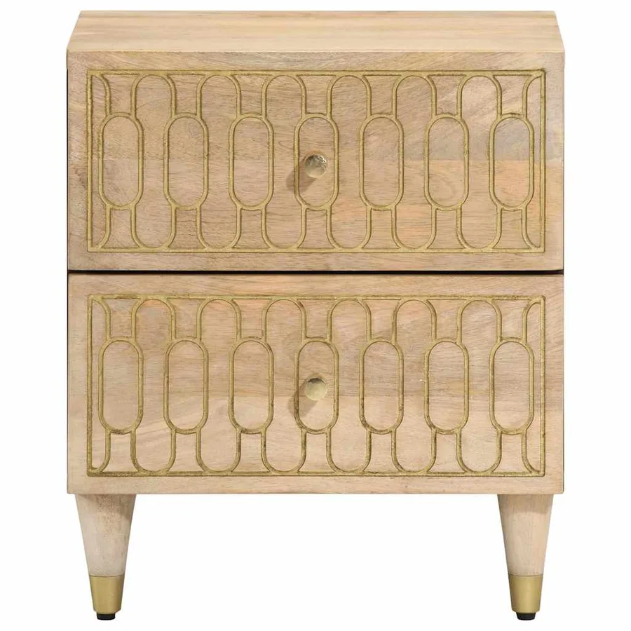 Tables de chevet 2 pcs 40x33x46 cm Bois de manguier solide - 3