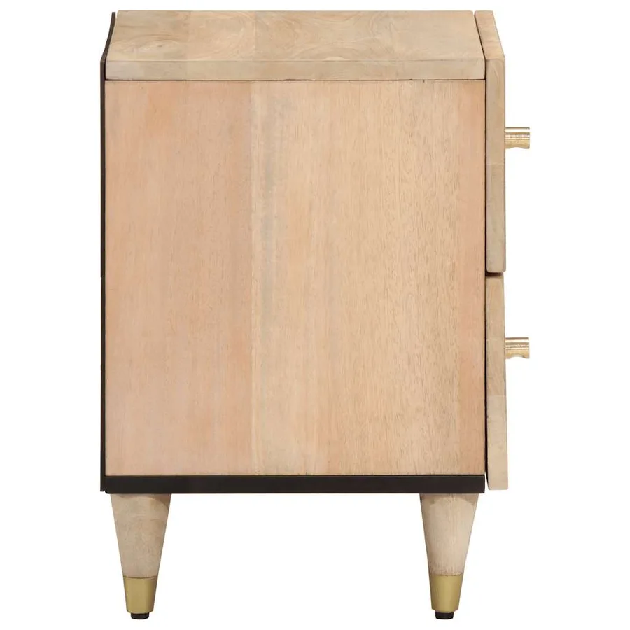 Tables de chevet 2 pcs 40x33x46 cm Bois de manguier solide - 5