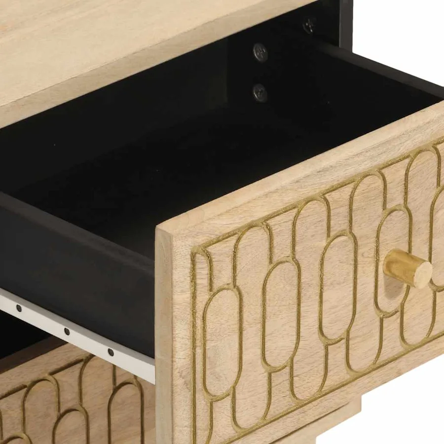 Tables de chevet 2 pcs 40x33x46 cm Bois de manguier solide - 8