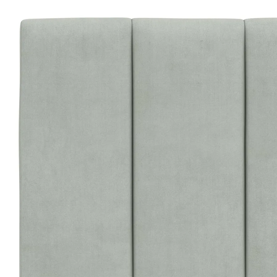 Cadre de lit avec LED sans matelas Hanko gris clair 120x200cm velours - 11