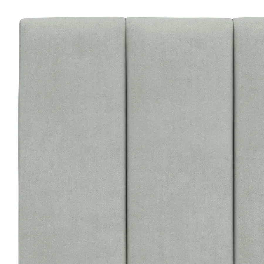 Cadre de lit sans matelas Hanko gris clair 120x200 cm velours - 10