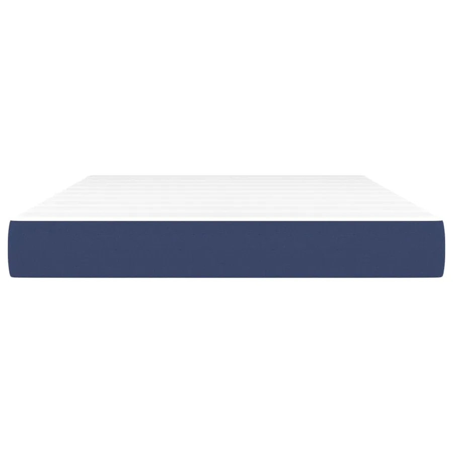 Matelas de lit à ressorts ensachés fermeté moyenne Bleu 140x200x20 cm Tissu - 3