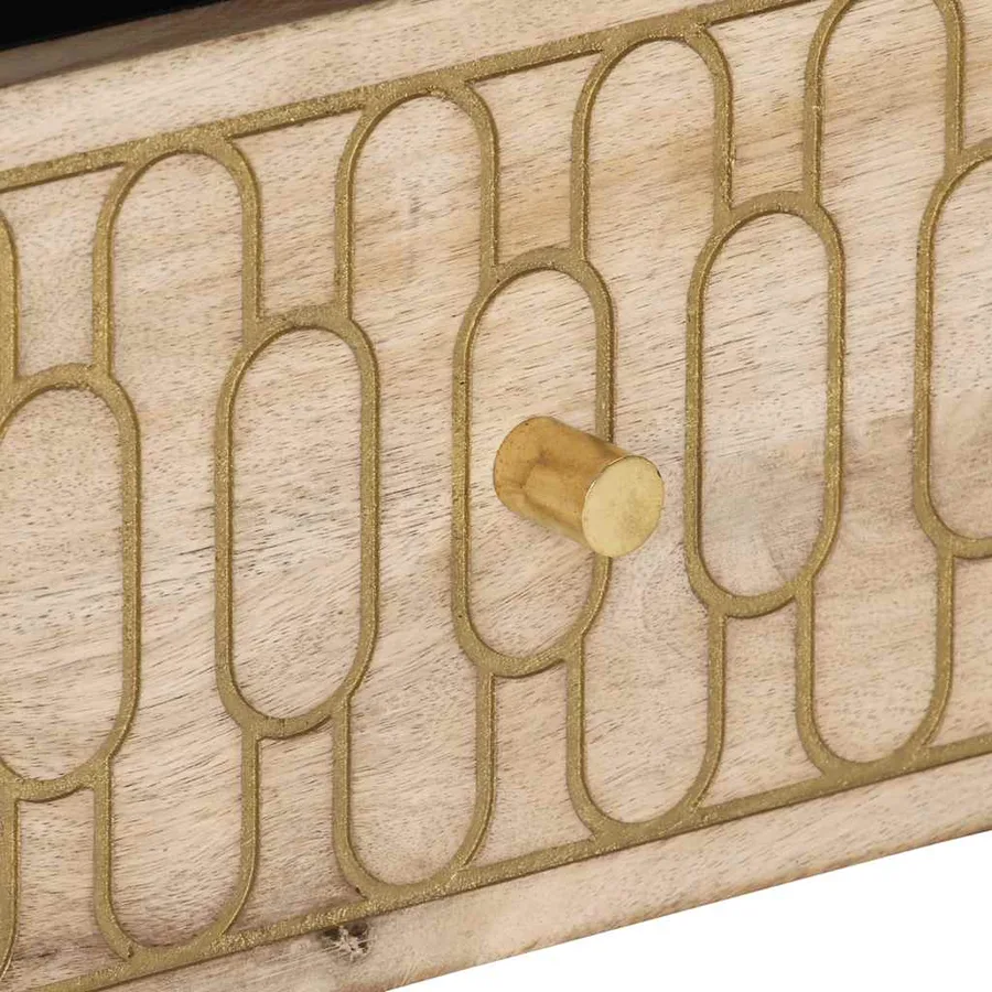 Meuble TV 100x33x46 cm bois massif de manguier - 8