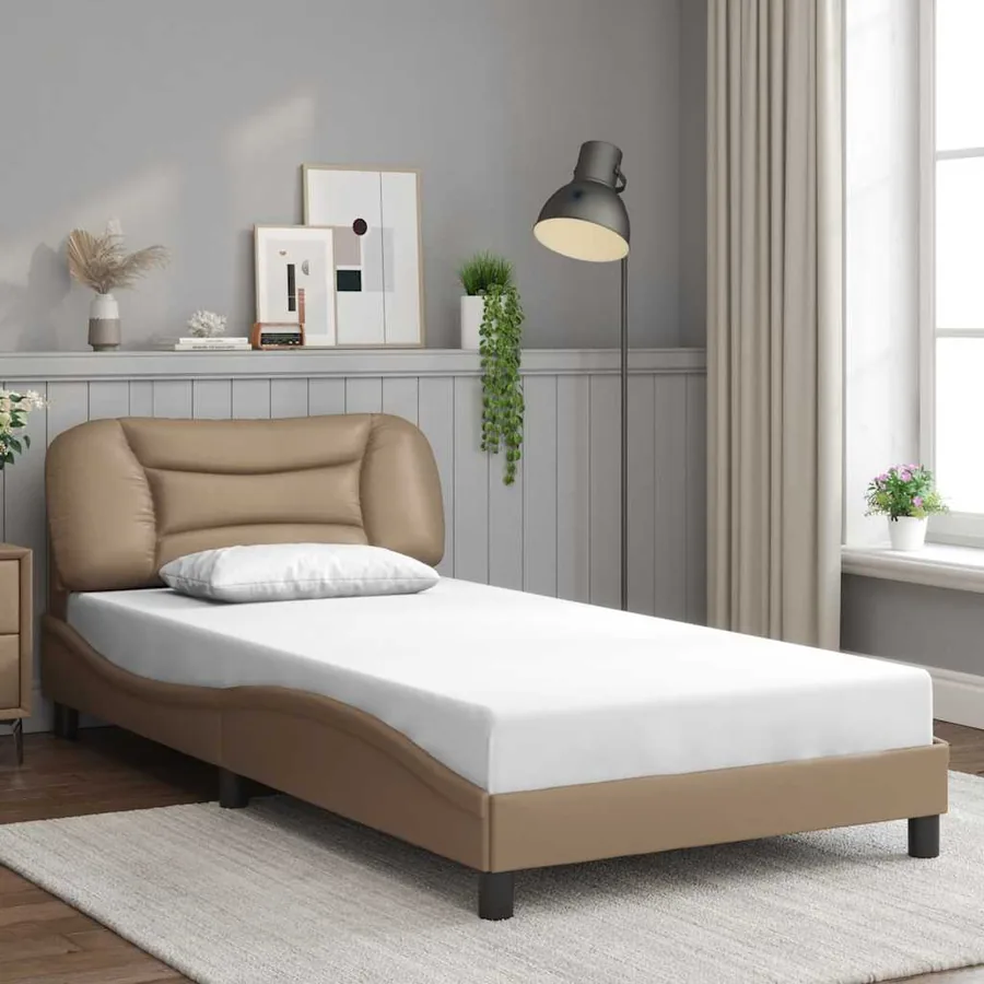 Cadre de lit sans matelas Hvar cappuccino 100x200 cm similicuir