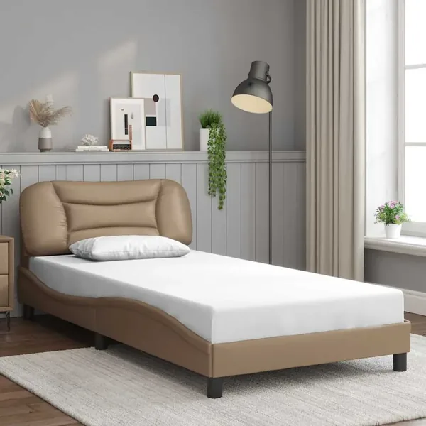 Cadre de lit sans matelas Hvar cappuccino 100x200 cm similicuir
