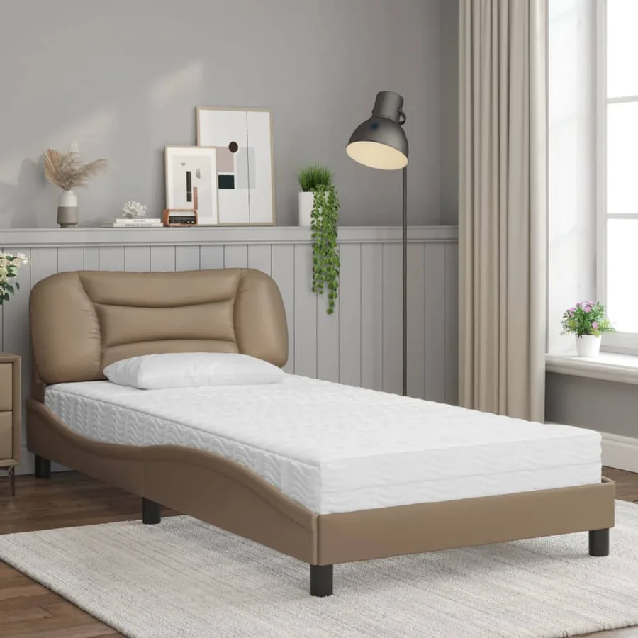 Lit avec matelas Hvar cappuccino 100x200 cm similicuir - 3