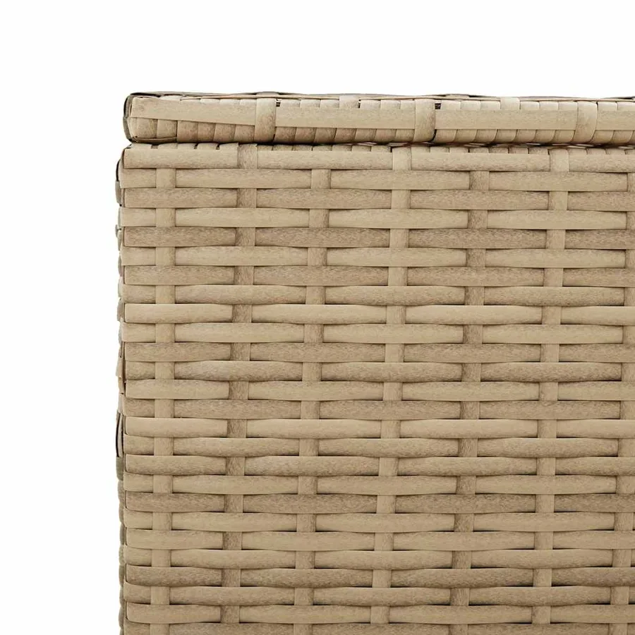 Boîte de rangement de jardin et roues mélange beige 190L rotin - 9