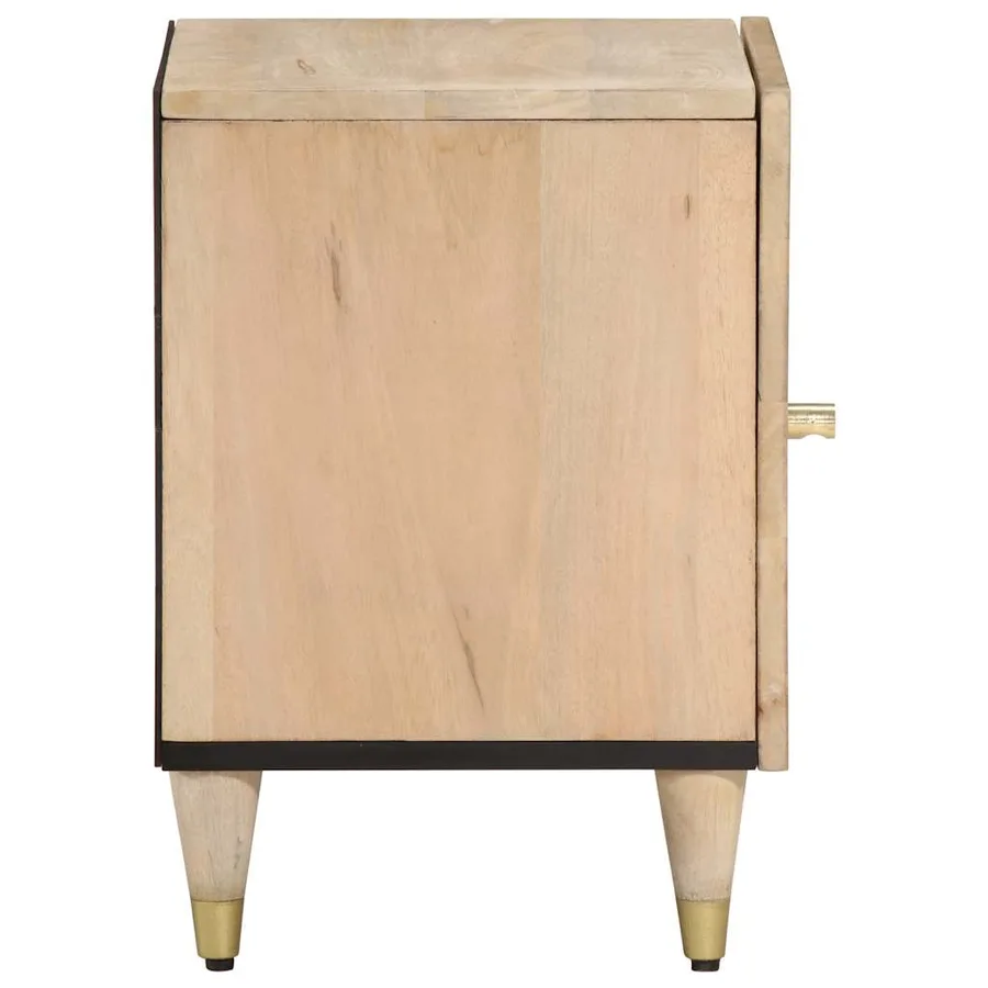 Tables de chevet 2 pcs 40x33x46 cm Bois de manguier solide - 5