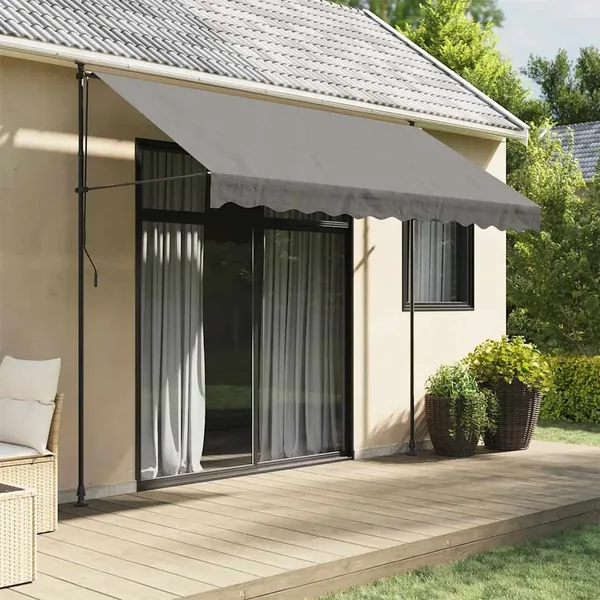 Auvent rétractable anthracite 300x150 m tissu et acier