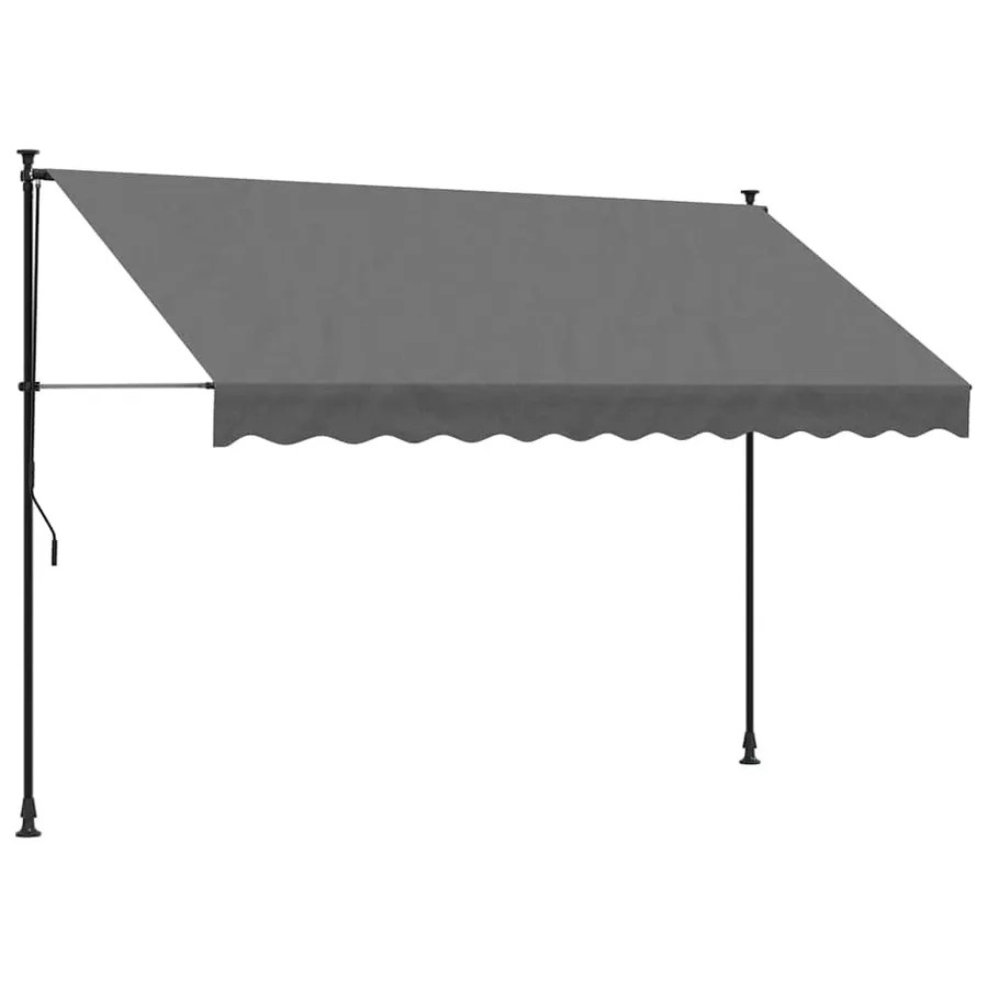 Auvent rétractable anthracite 300x150 m tissu et acier - 2