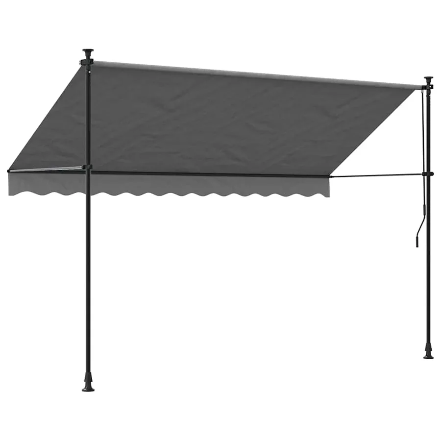 Auvent rétractable anthracite 300x150 m tissu et acier - 4