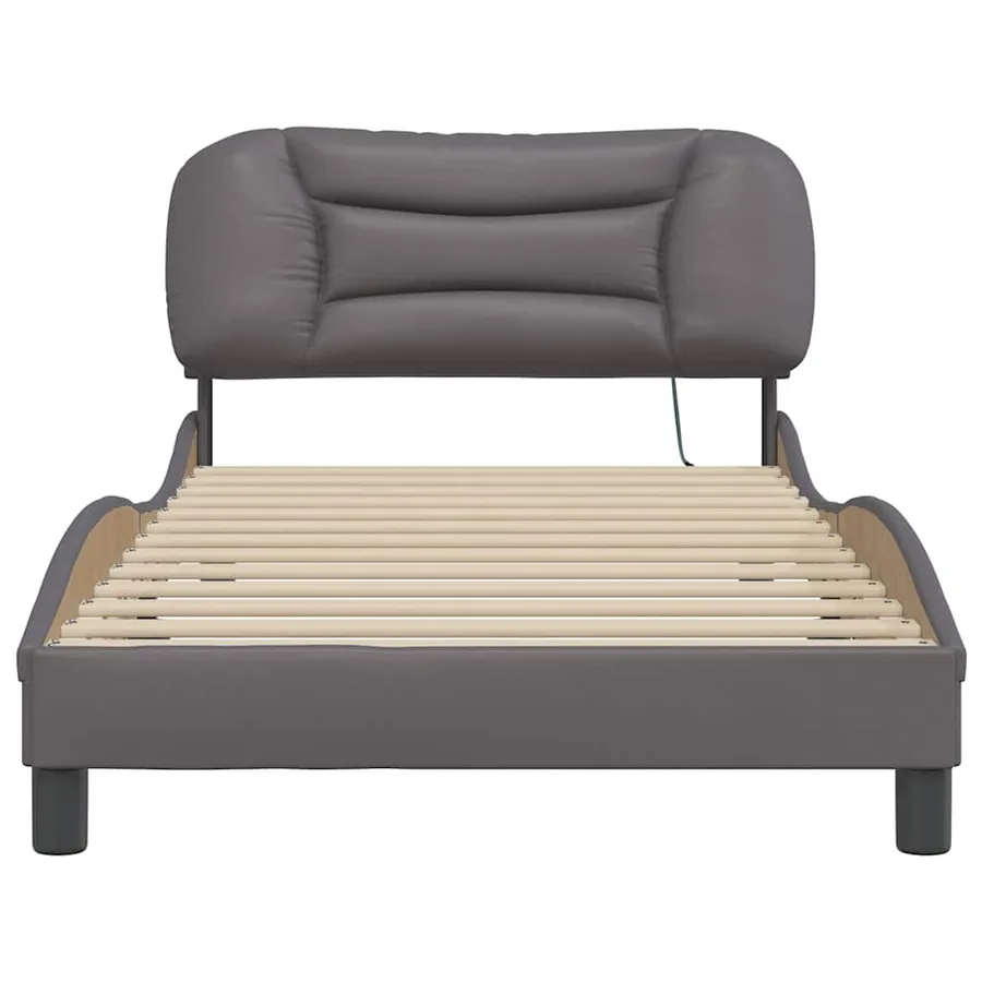Cadre de lit avec LED sans matelas Hvar gris 100x200 cm - 6