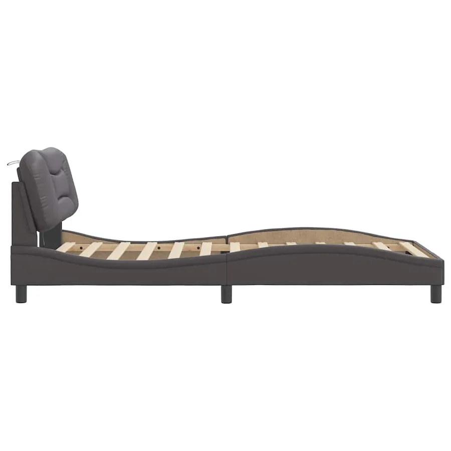 Cadre de lit avec LED sans matelas Hvar gris 100x200 cm - 8