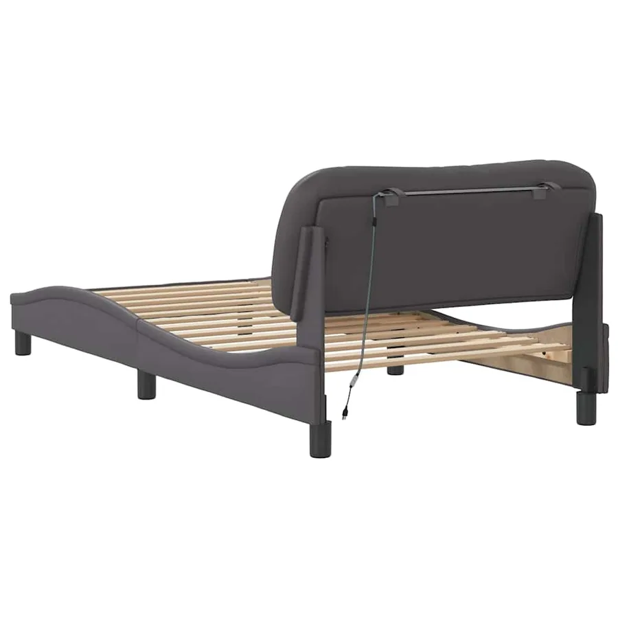 Cadre de lit avec LED sans matelas Hvar gris 100x200 cm - 9