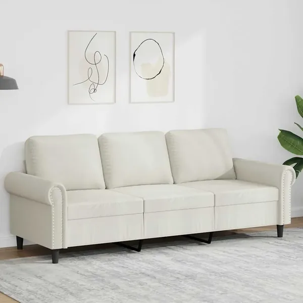 Canapé à 3 places Crème 180 cm Velours