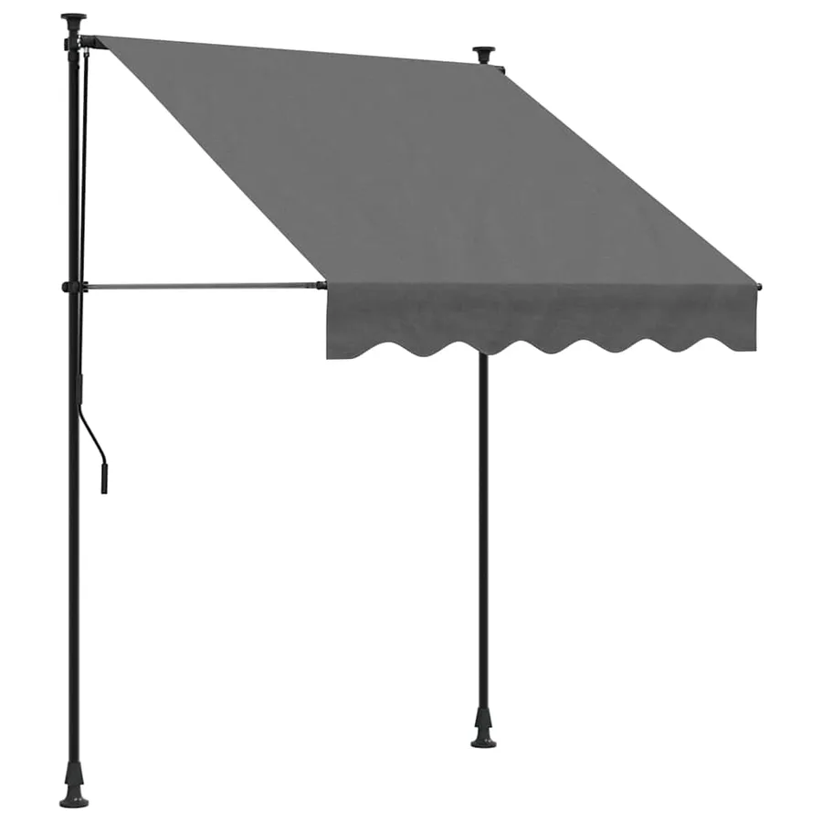 Auvent rétractable anthracite 150x150 m tissu et acier - 2